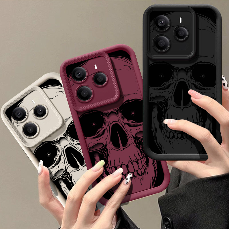 Phone Cases Xiaomi 15 - Cool Black Skull Print Phone Case