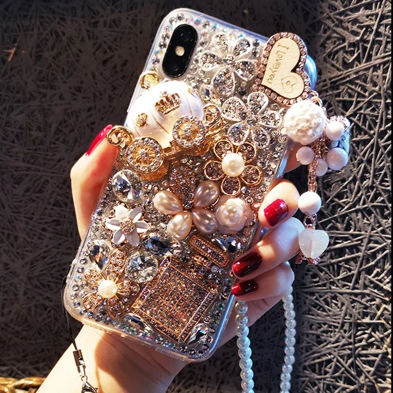 Phone Cases Ysl - Acrylic Perfume Bottle Full of Diamonds,