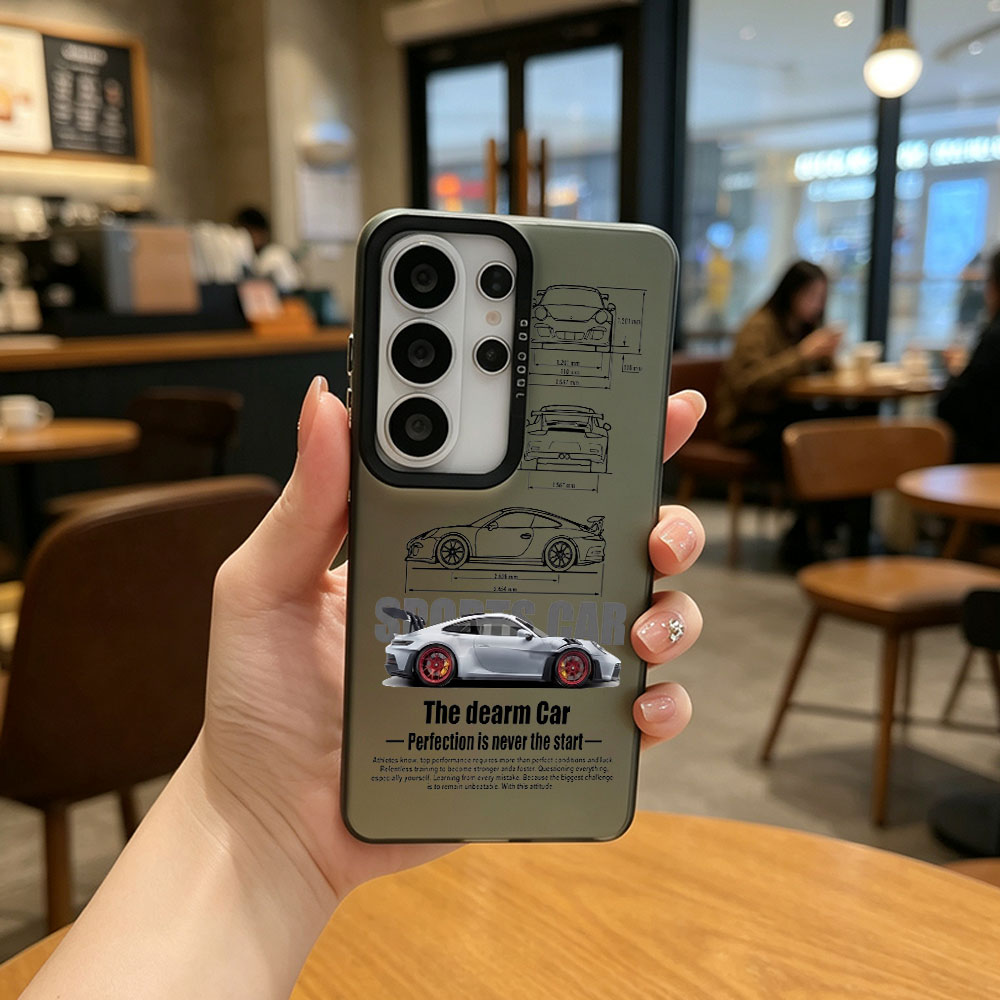Phone Cases For Samsung S21 5G - Sports Car Pattern Design IMD Phone