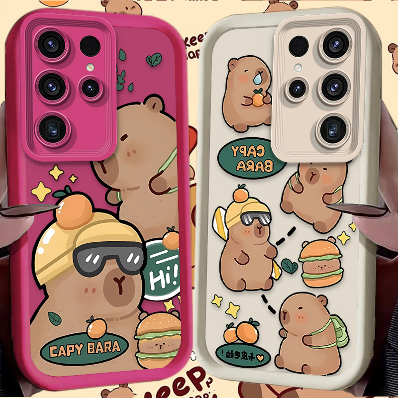 Phone Cases For Samsung S21 5G - Cute Hamburger Capybara Soft Phone Case