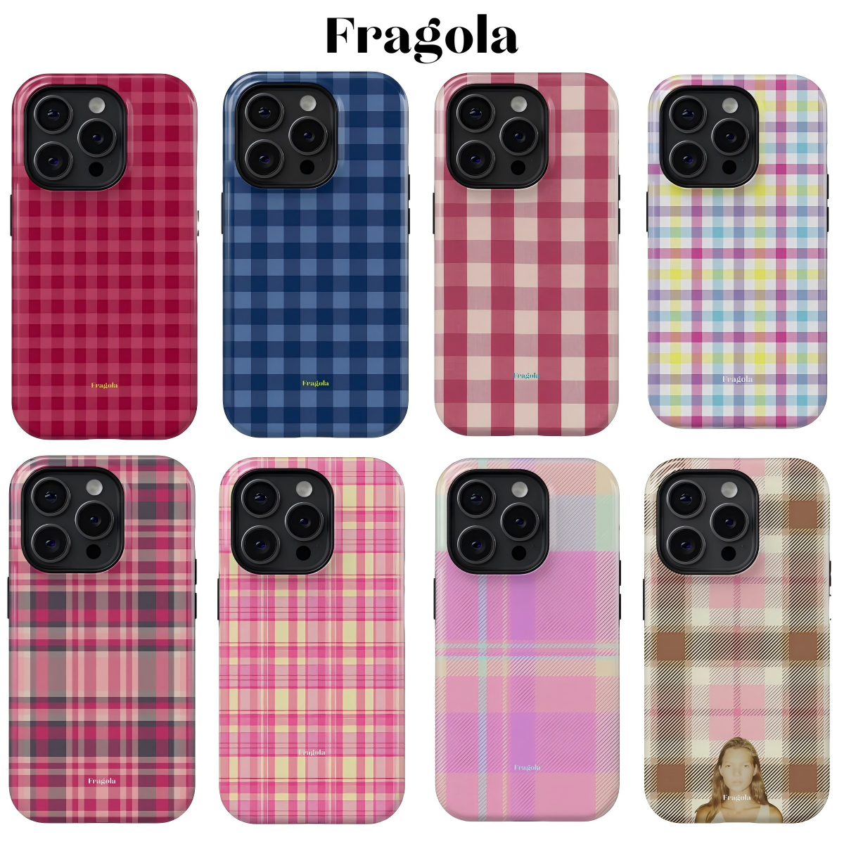 Phone Cases Uk - Fragola Ins Korean Checkered Phone Case