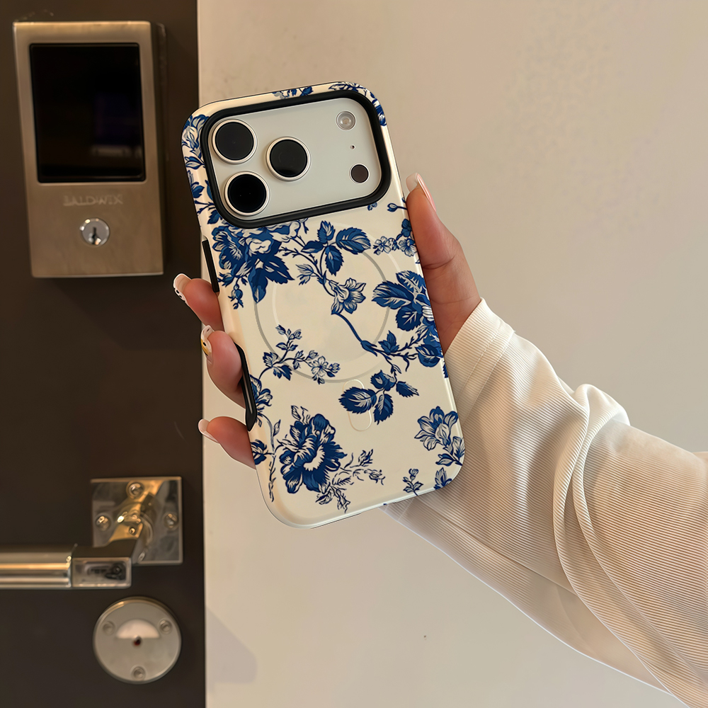 Vintage Blue Rose Phone Case F - Phone Cases Blue บทวิจารณ์และราคา