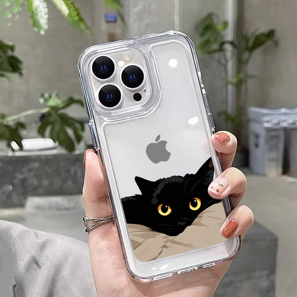 Black Cat Funny Couple Fashion - Phone Cases Cat บทวิจารณ์และราคา