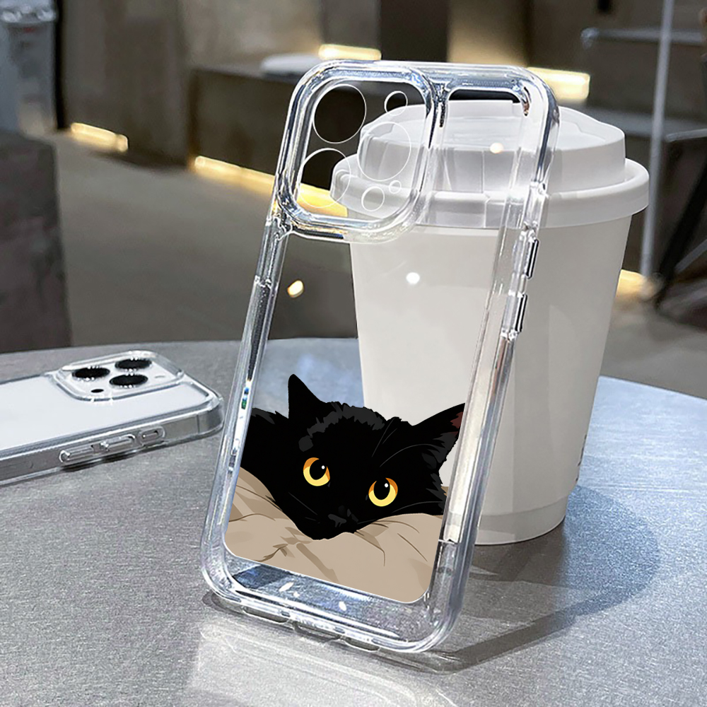 Black Cat Funny Couple Fashion - Phone Cases Cat บทวิจารณ์และราคา