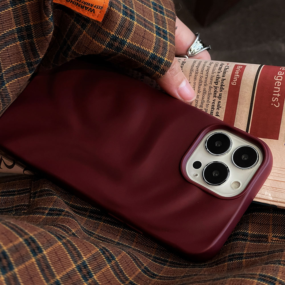 Ins Winter Wine Red 3D Pleats  - Phone Cases Ysl บทวิจารณ์และราคา
