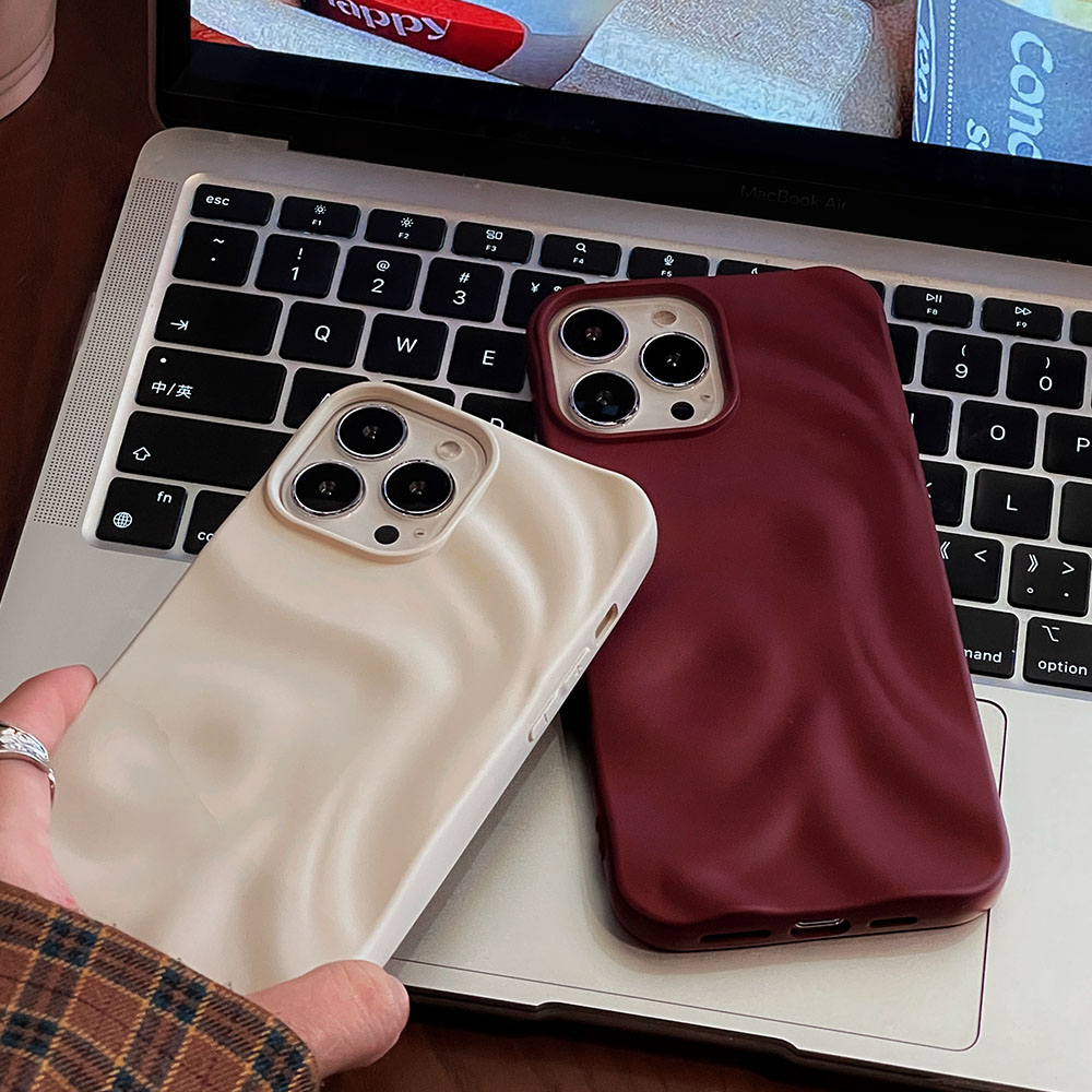Ins Winter Wine Red 3D Pleats  - Phone Cases Ysl บทวิจารณ์และราคา