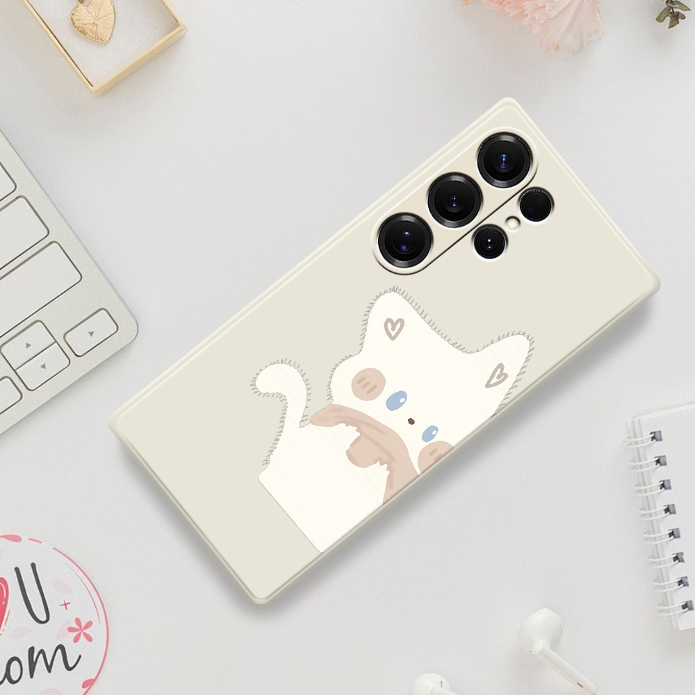 Cute White Cat Phone Case For  - Phone Cases Cat บทวิจารณ์และราคา