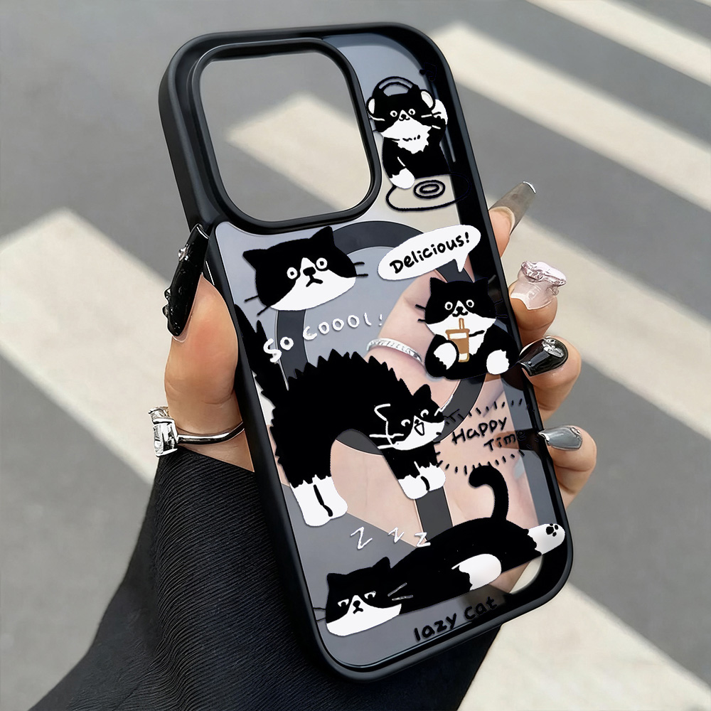 Funny Black Cat Wireless Charg - Phone Cases Cat บทวิจารณ์และราคา