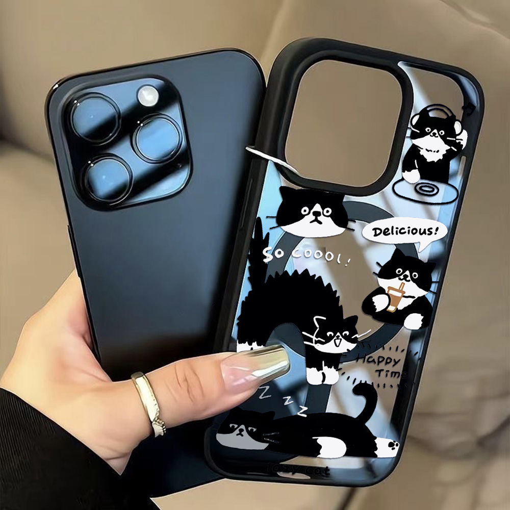 Funny Black Cat Wireless Charg - Phone Cases Cat บทวิจารณ์และราคา