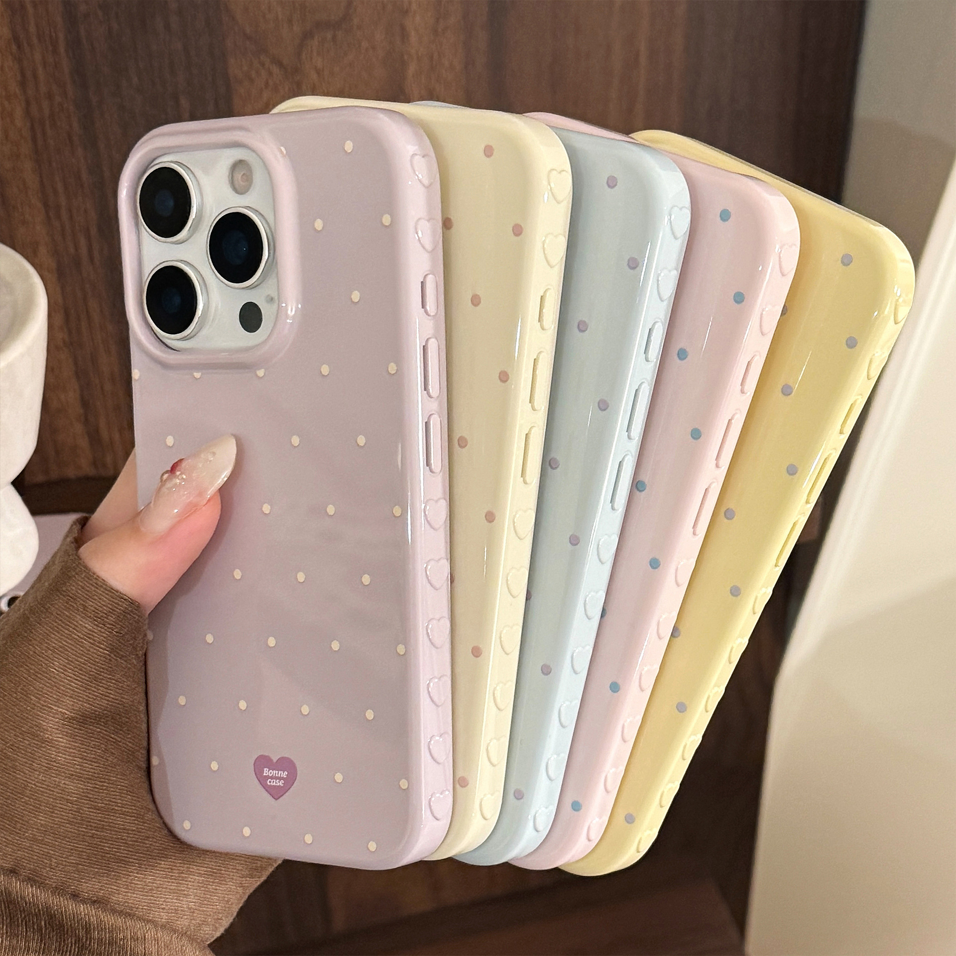 Korean Full Screen Candy Color - Phone Cases Polka Dot บทวิจารณ์และราคา