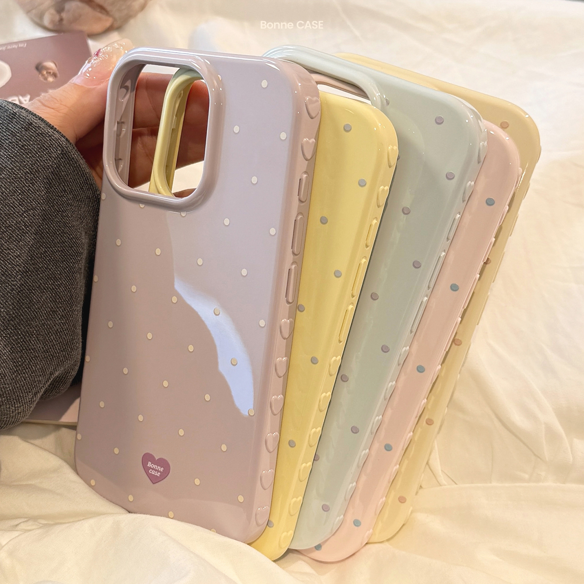 Korean Full Screen Candy Color - Phone Cases Polka Dot บทวิจารณ์และราคา