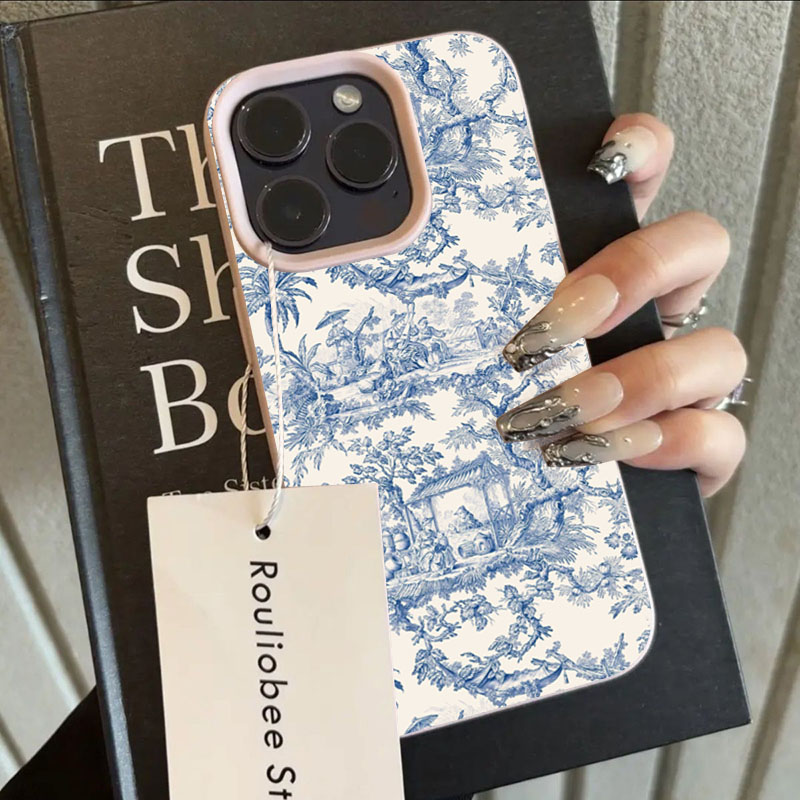 Fashion Blue White Porcelain P - Phone Cases Blue บทวิจารณ์และราคา
