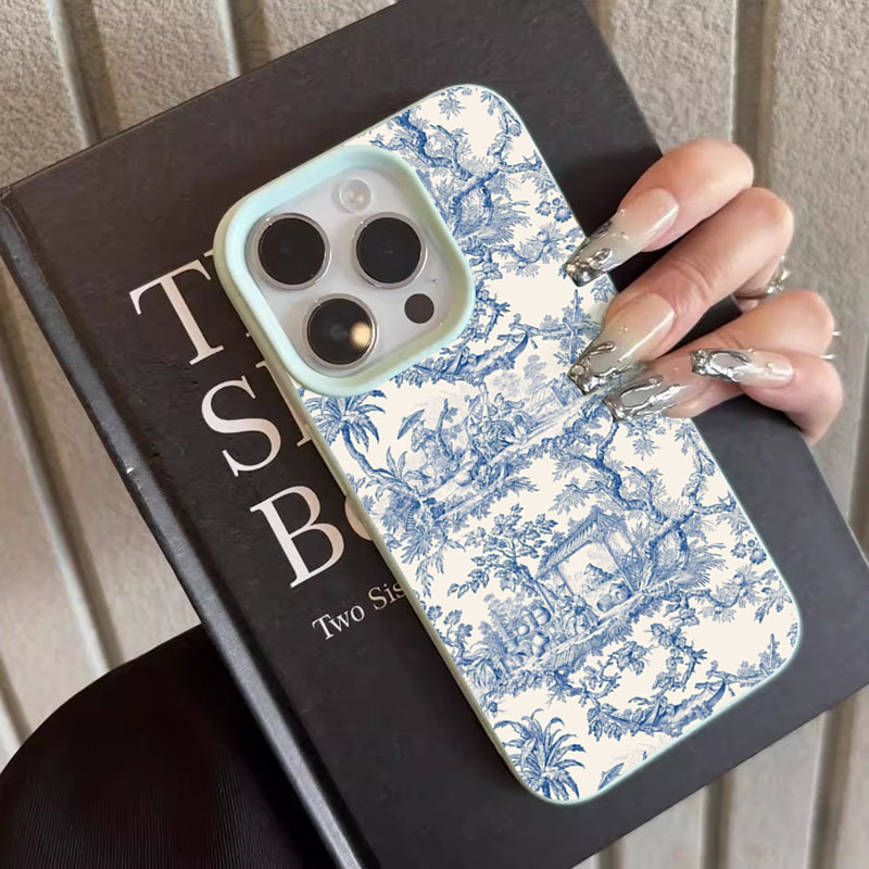 Fashion Blue White Porcelain P - Phone Cases Blue บทวิจารณ์และราคา