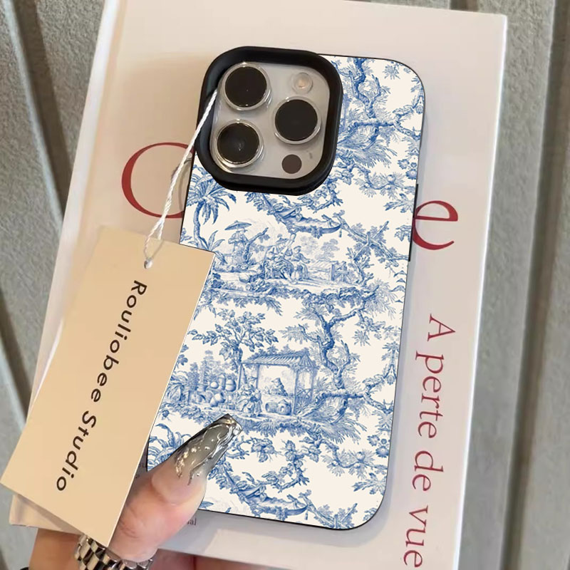 Fashion Blue White Porcelain P - Phone Cases Blue บทวิจารณ์และราคา