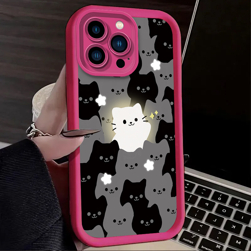 Lovely Cartoon Cat Silicone Co - Phone Cases Cat บทวิจารณ์และราคา
