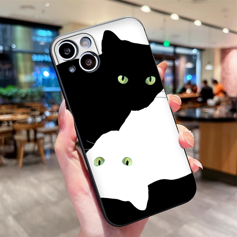 Cartoon Black White Cat Lovers - Phone Cases Cat บทวิจารณ์และราคา