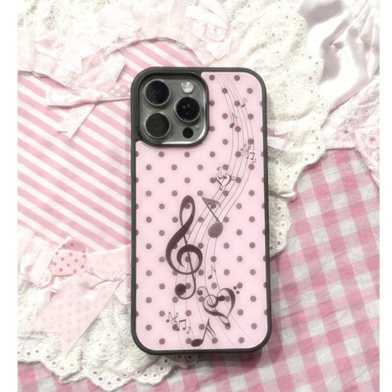 Korean ins Pink Brown Polka Do - Phone Cases Polka Dot บทวิจารณ์และราคา