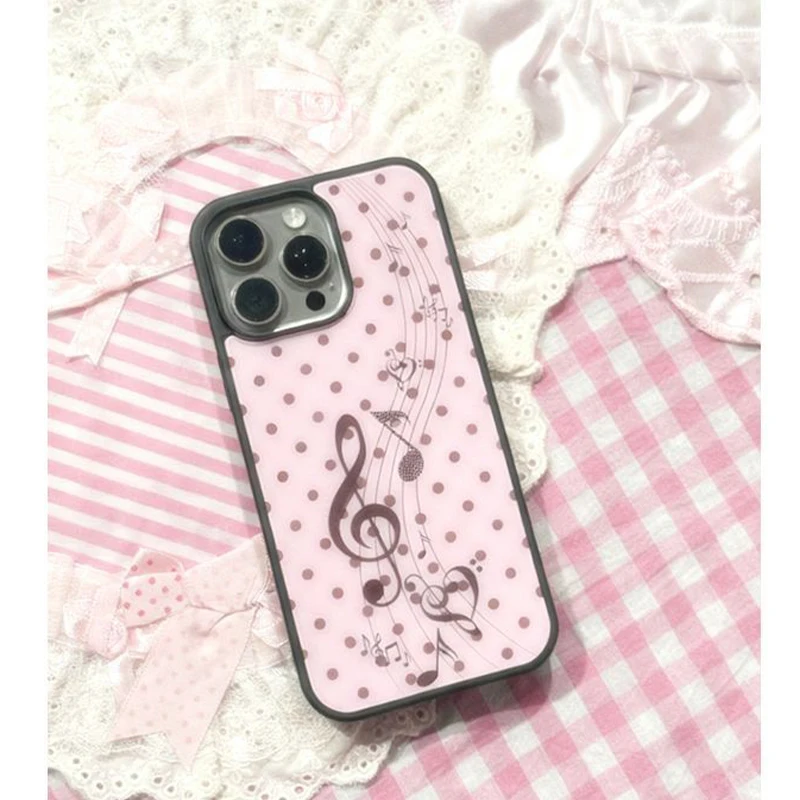 Korean ins Pink Brown Polka Do - Phone Cases Polka Dot บทวิจารณ์และราคา