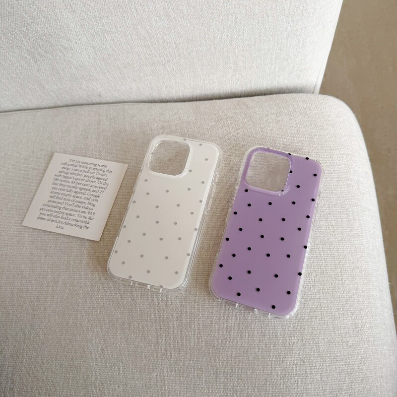 Korean White & Purple Polka Do - Phone Cases Polka Dot บทวิจารณ์และราคา