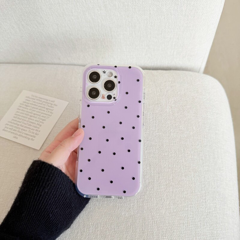 Korean White & Purple Polka Do - Phone Cases Polka Dot บทวิจารณ์และราคา