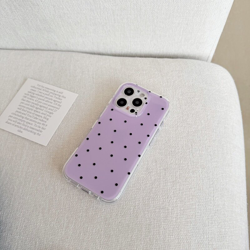 Korean White & Purple Polka Do - Phone Cases Polka Dot บทวิจารณ์และราคา