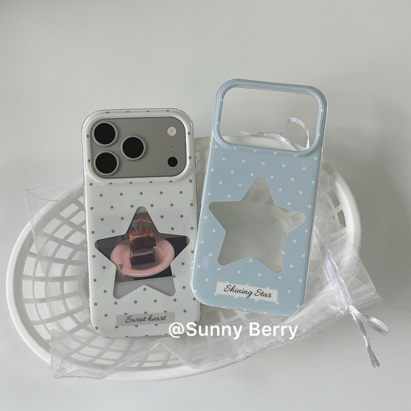 Korean INS Polka Dots White BL - Phone Cases Blue บทวิจารณ์และราคา