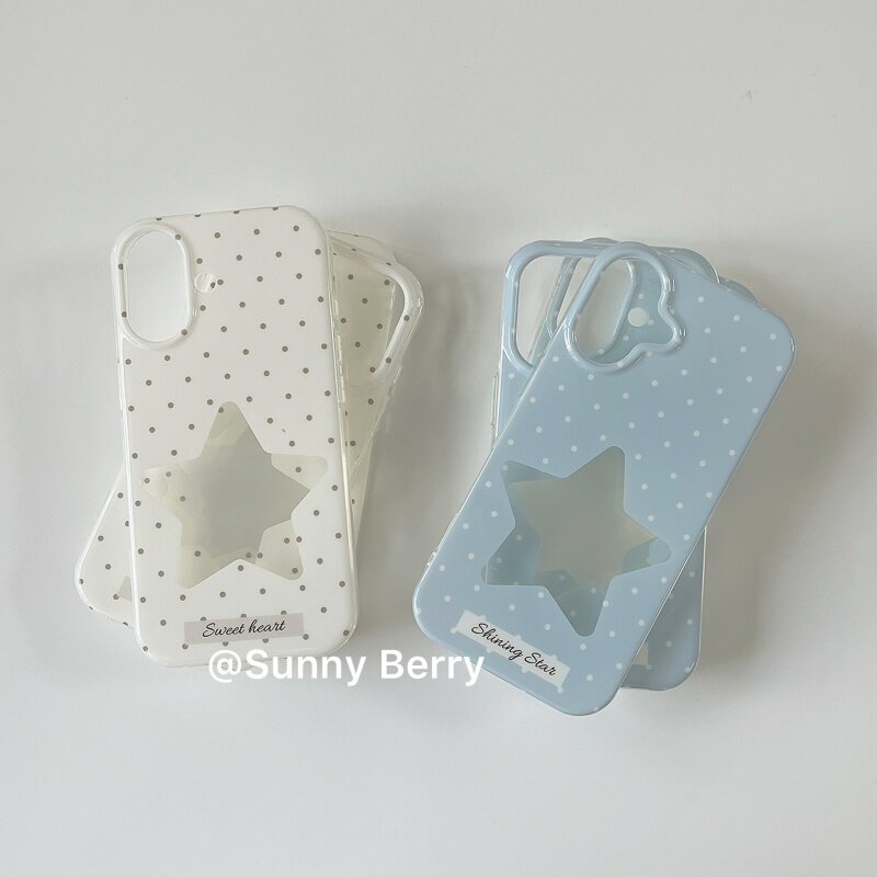 Korean INS Polka Dots White BL - Phone Cases Blue บทวิจารณ์และราคา