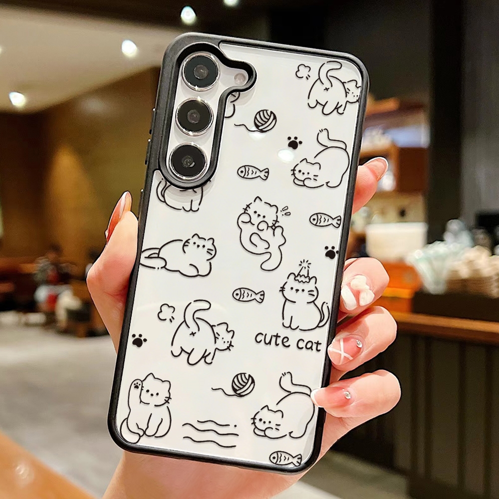 Cartoon Cat Phone Case For Sam - Phone Cases Cat บทวิจารณ์และราคา