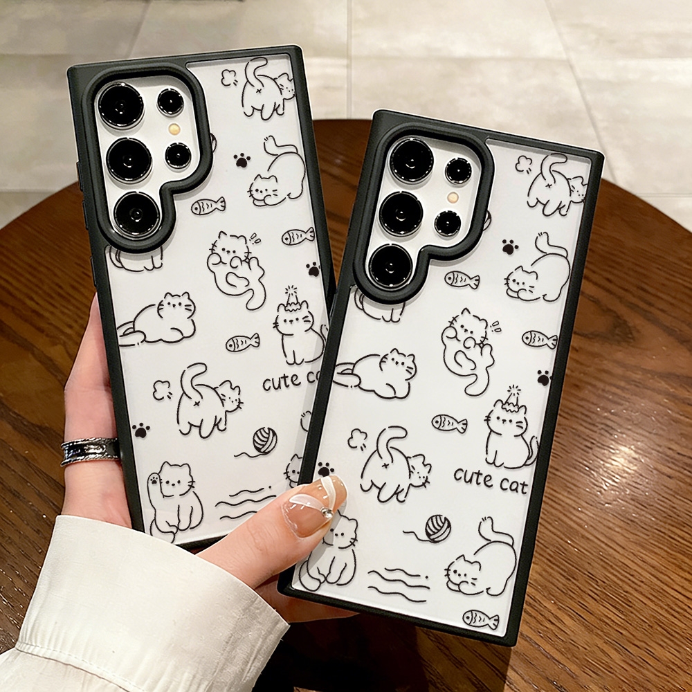 Cartoon Cat Phone Case For Sam - Phone Cases Cat บทวิจารณ์และราคา