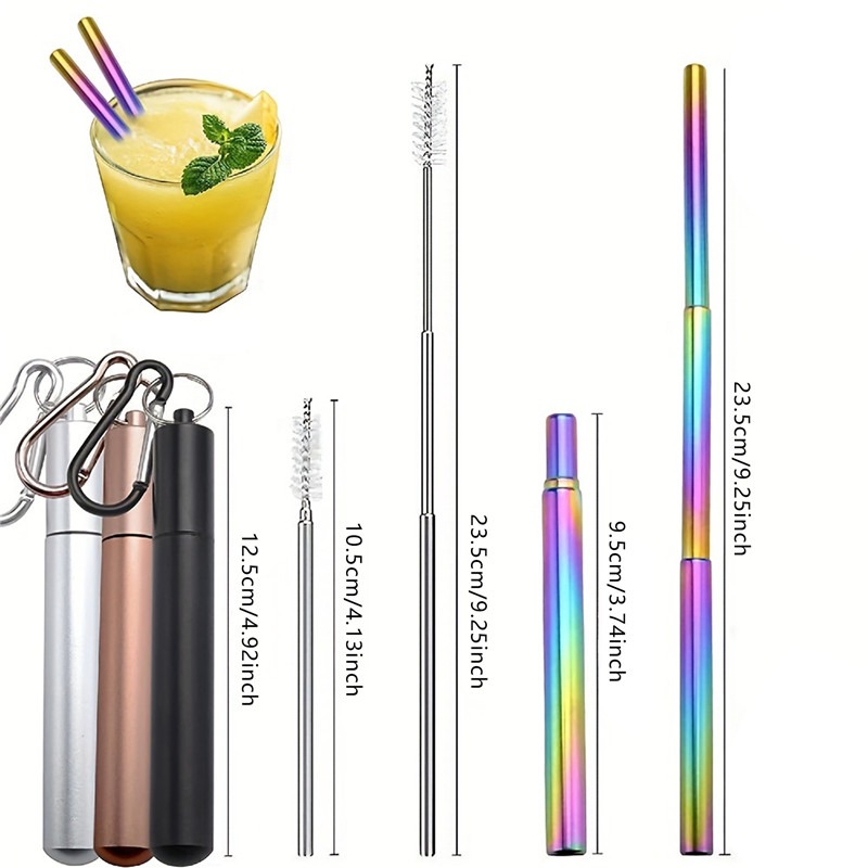 Reusable Telescopic Straw Stai - Phone Cases The Dairy บทวิจารณ์และราคา