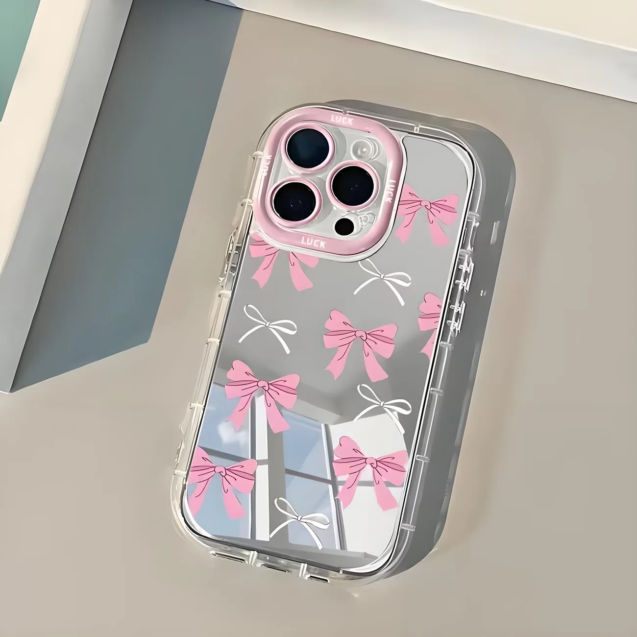 Simple Blue Pink Bow Girl Cute - Phone Cases Blue บทวิจารณ์และราคา