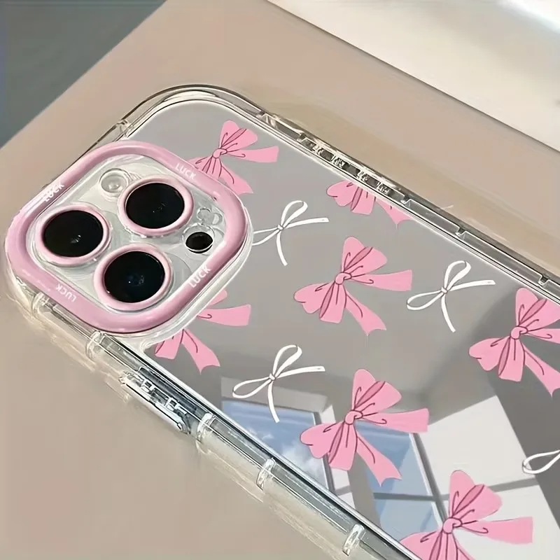 Simple Blue Pink Bow Girl Cute - Phone Cases Blue บทวิจารณ์และราคา