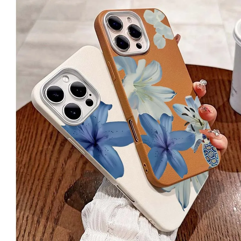 Elegant Blue Lily Fashion Patt - Phone Cases Blue บทวิจารณ์และราคา
