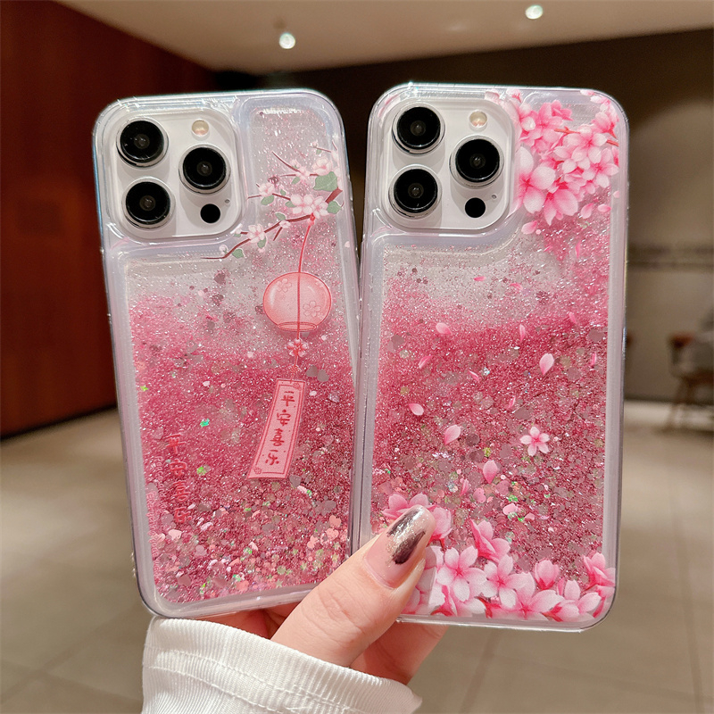 Peach Blossom Glitter Quicksan - Phone Cases Ysl บทวิจารณ์และราคา