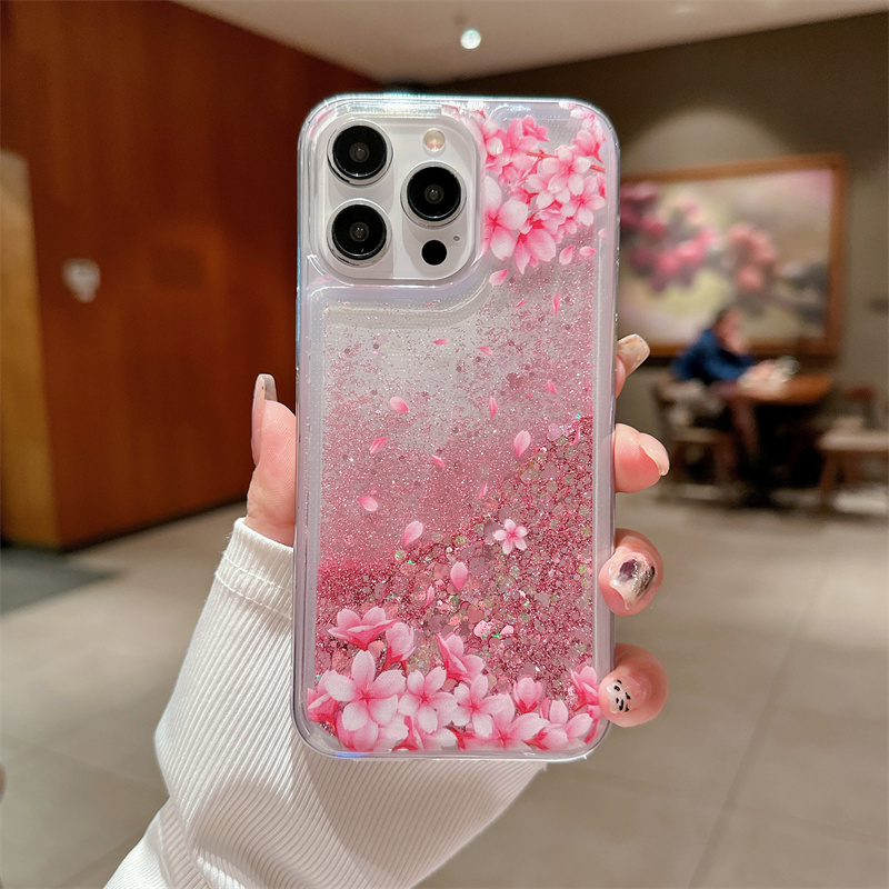Peach Blossom Glitter Quicksan - Phone Cases Ysl บทวิจารณ์และราคา