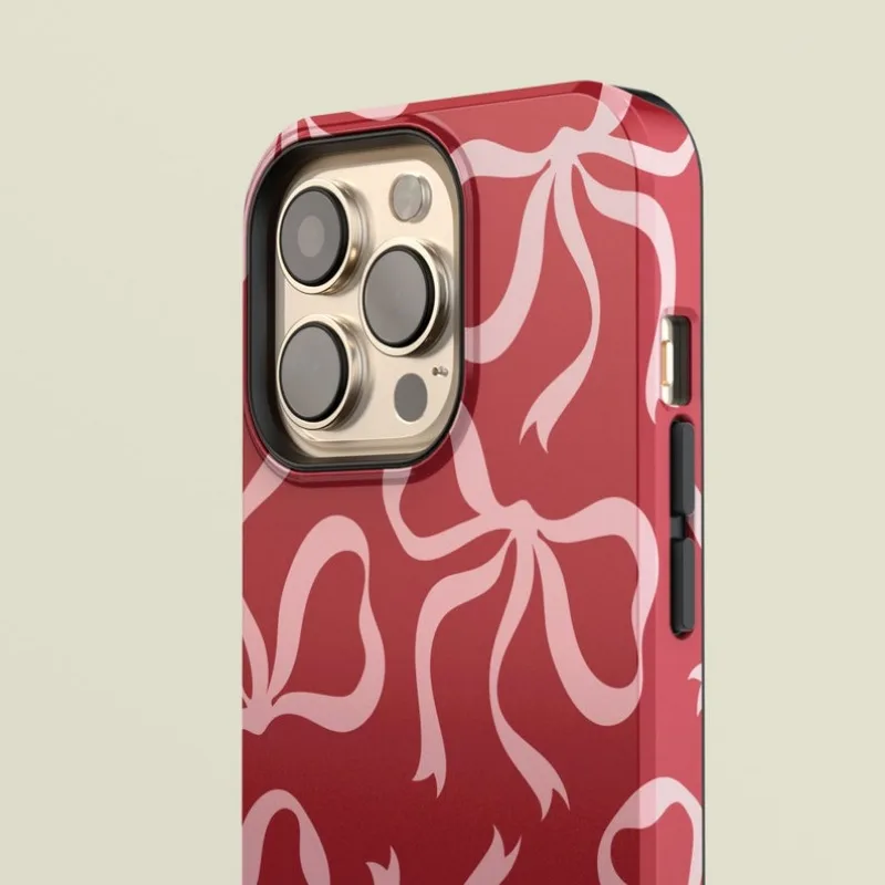 Pink Bows on Red Case For IPHO - Phone Cases Ysl บทวิจารณ์และราคา