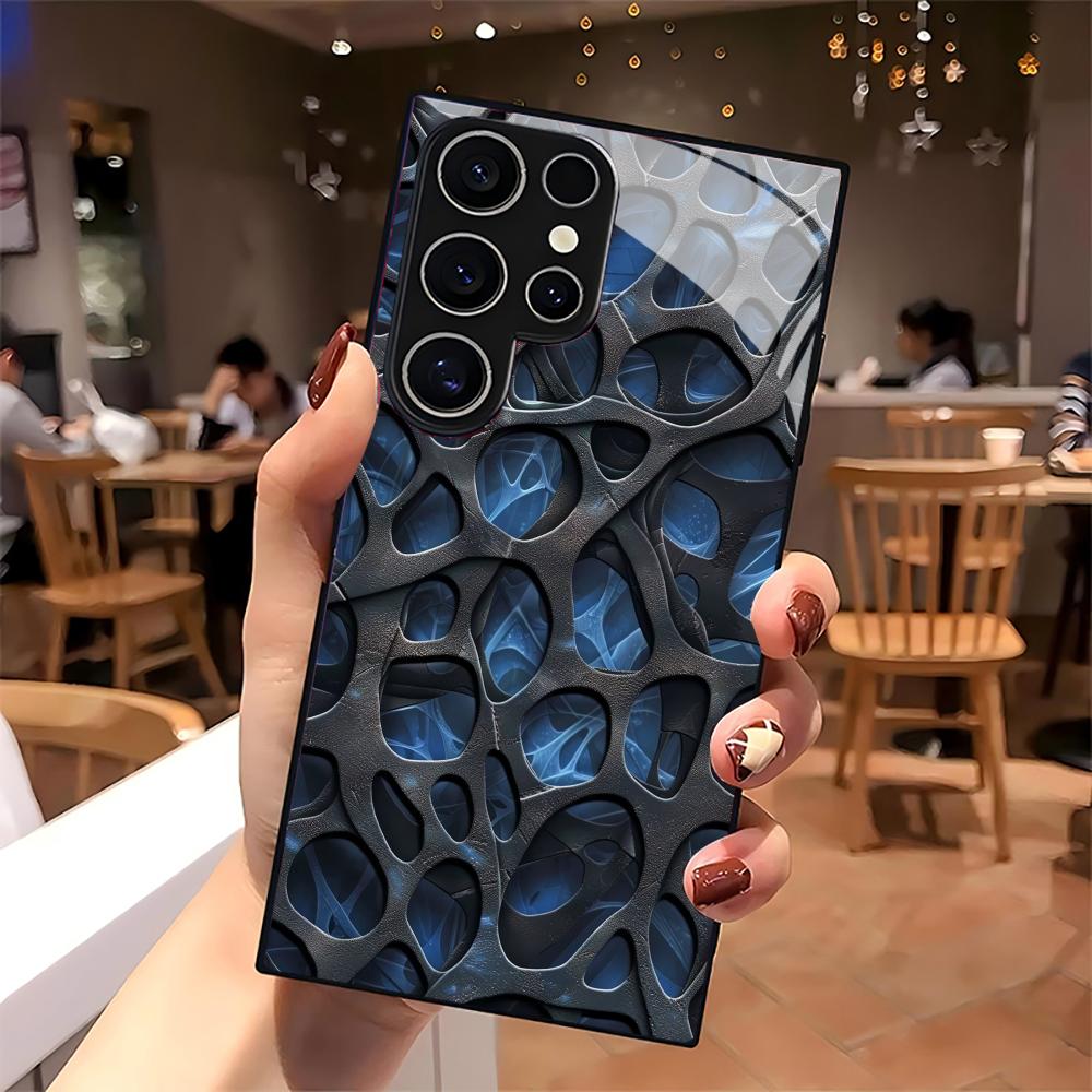 Cool blue honeycomb glass Phon - Phone Cases Blue บทวิจารณ์และราคา