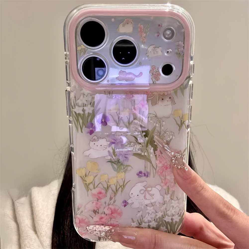 Cute Cat Colorful Flower Prote - Phone Cases Cat บทวิจารณ์และราคา