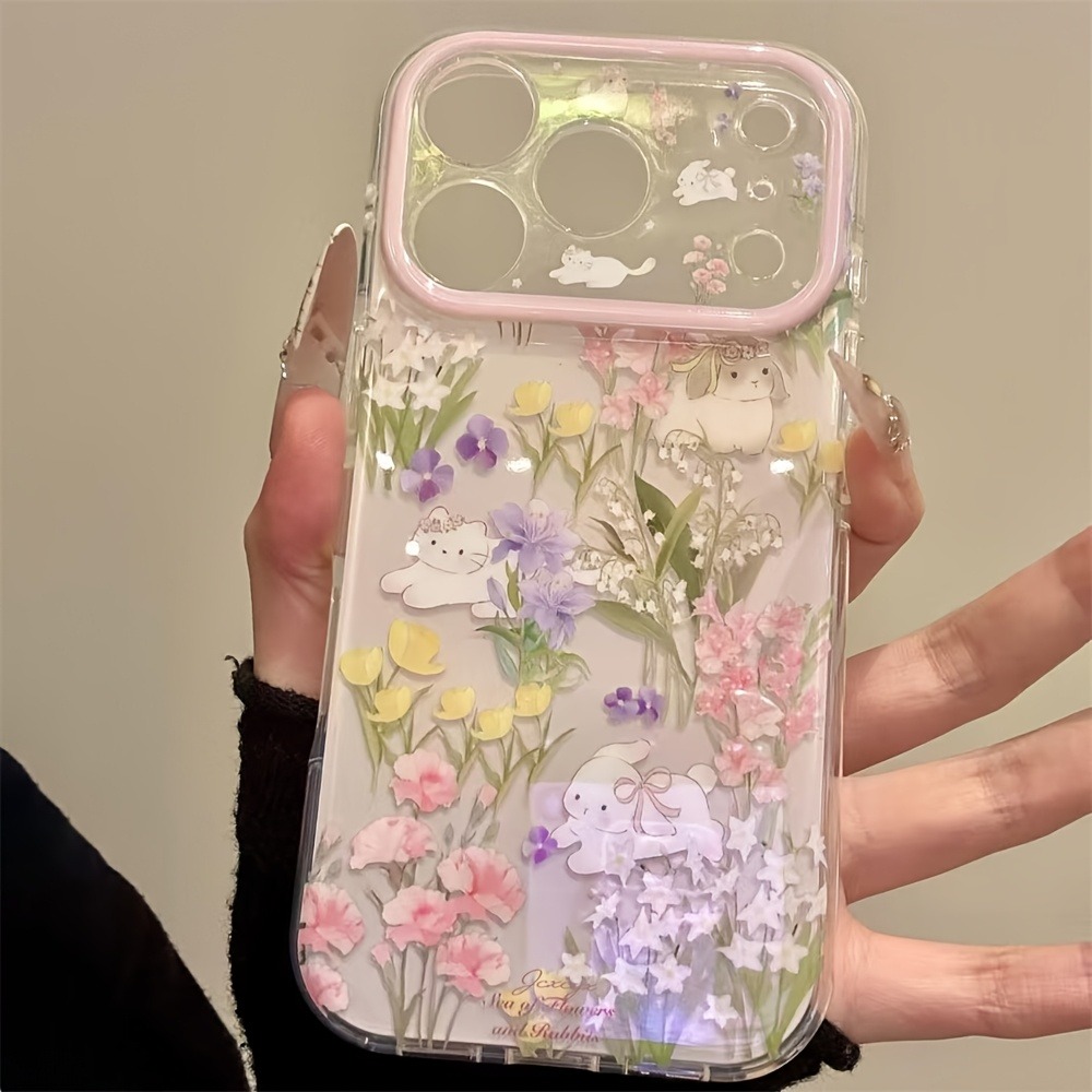 Cute Cat Colorful Flower Prote - Phone Cases Cat บทวิจารณ์และราคา