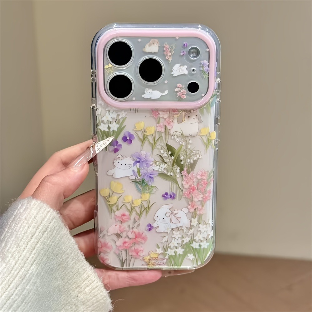Cute Cat Colorful Flower Prote - Phone Cases Cat บทวิจารณ์และราคา