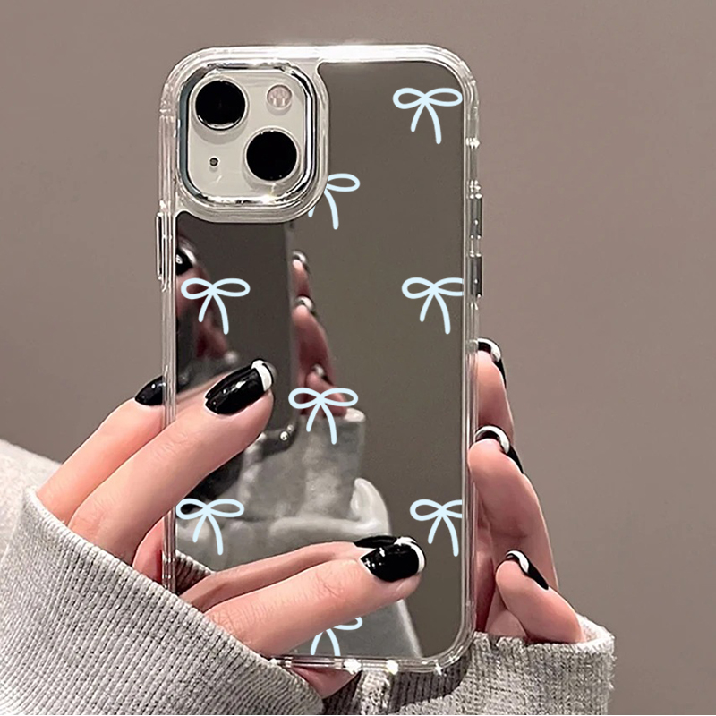 Light Blue Bow Mirror Phone Ca - Phone Cases Blue บทวิจารณ์และราคา