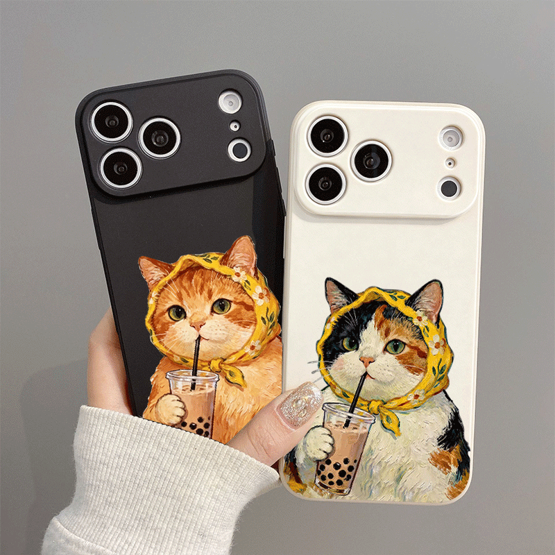 Funny Cartoon Animal Cat Coupl - Phone Cases Cat บทวิจารณ์และราคา