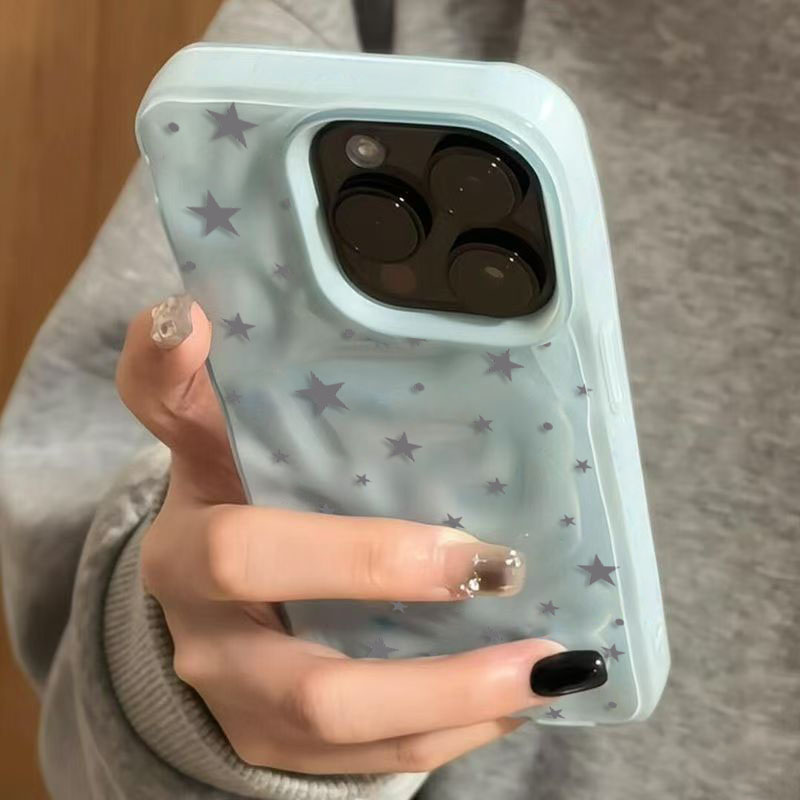 Minimalist Gray-Blue Star Wave - Phone Cases Blue บทวิจารณ์และราคา