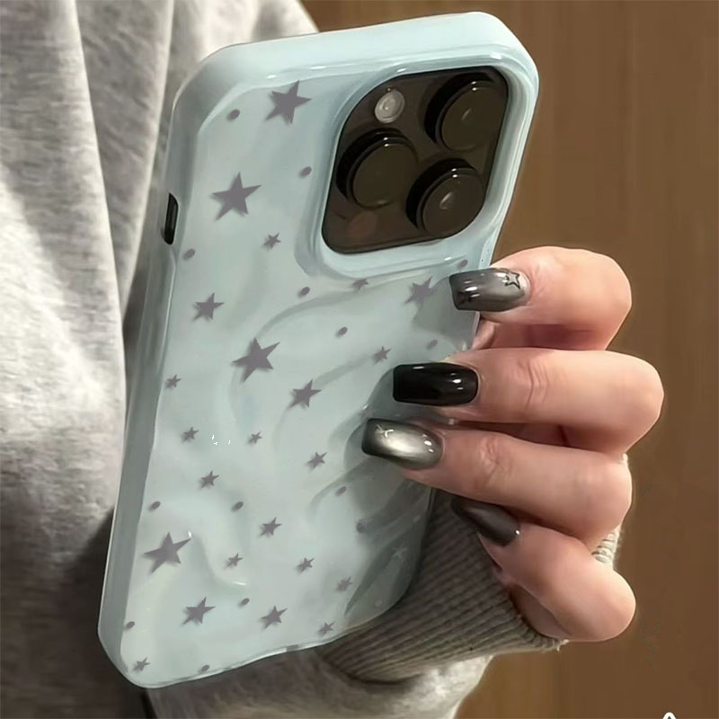 Minimalist Gray-Blue Star Wave - Phone Cases Blue บทวิจารณ์และราคา