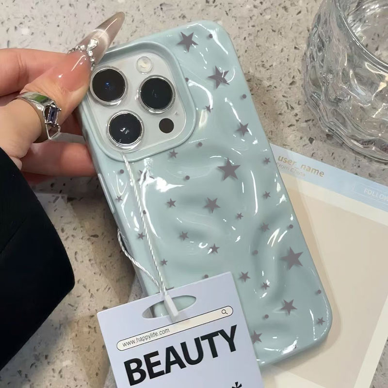 Minimalist Gray-Blue Star Wave - Phone Cases Blue บทวิจารณ์และราคา